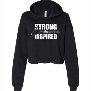 00-215 Strong Empowered Inspired Crop Hoodie